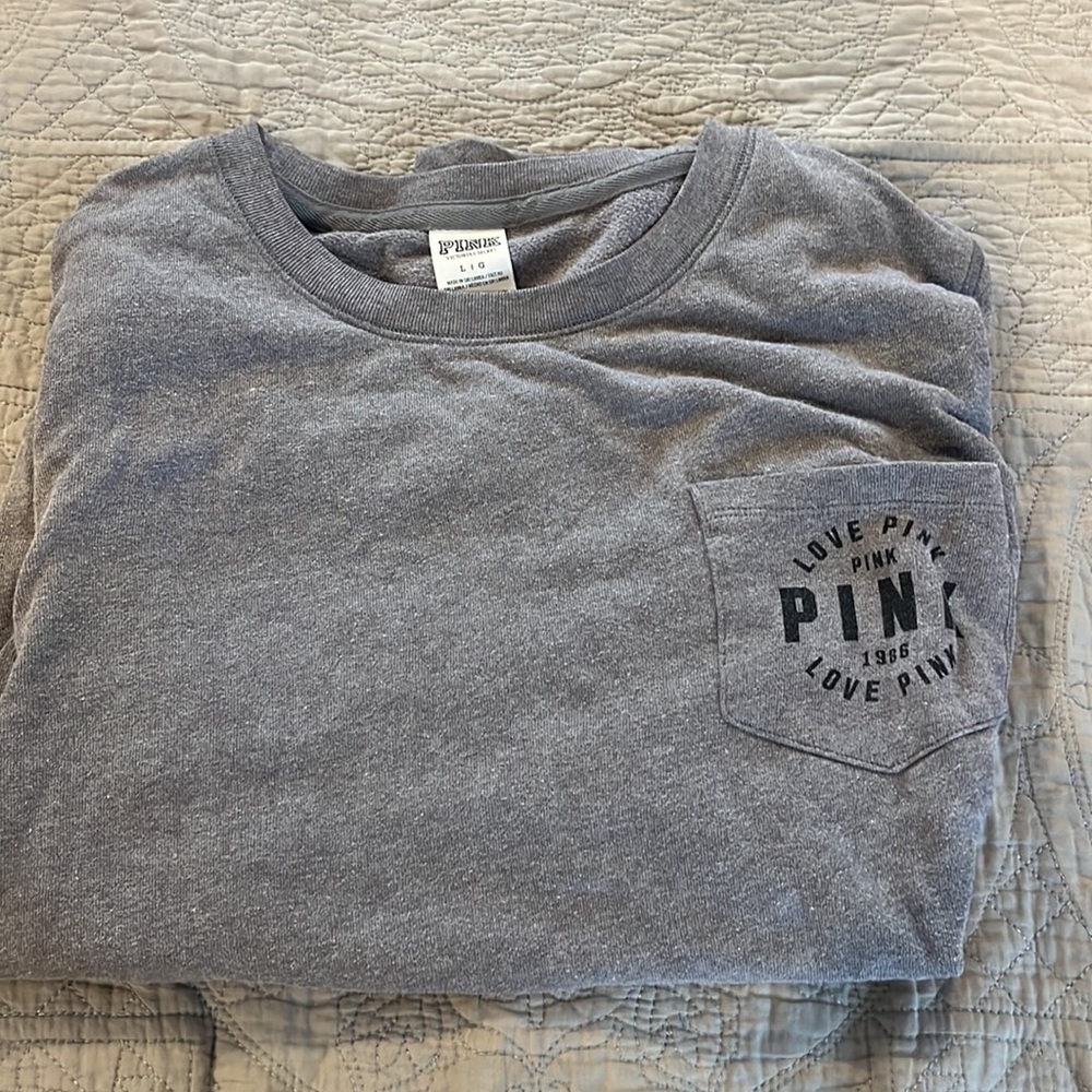 Gray PINK crewneck